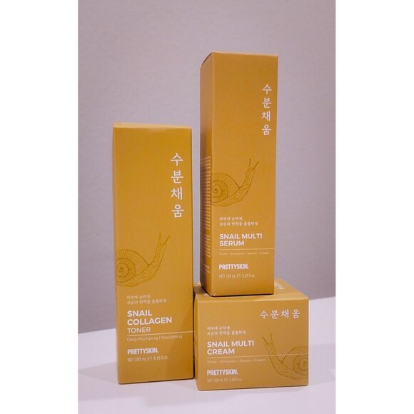 PrettySkin Snail Collagen Skincare Set - Toner 250ml Serum 150ml & Cream 100ml - Picture 8 of 8
